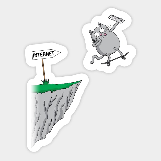 Internet literally (cat edition) Sticker by Bomdesignz